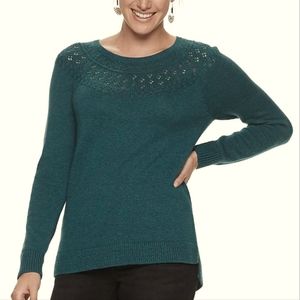 Women Sonoma Pointelle Yoke Sweater